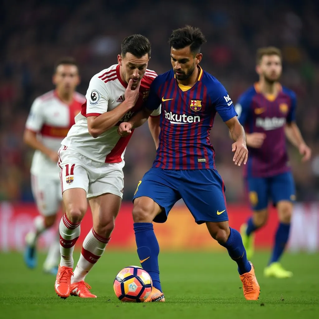 Trận đấu kịch tính giữa Barcelona và Sevilla