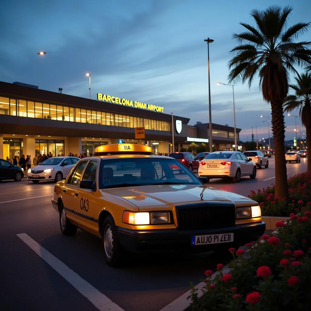 Taxi oficial en el Aeropuerto de Barcelona