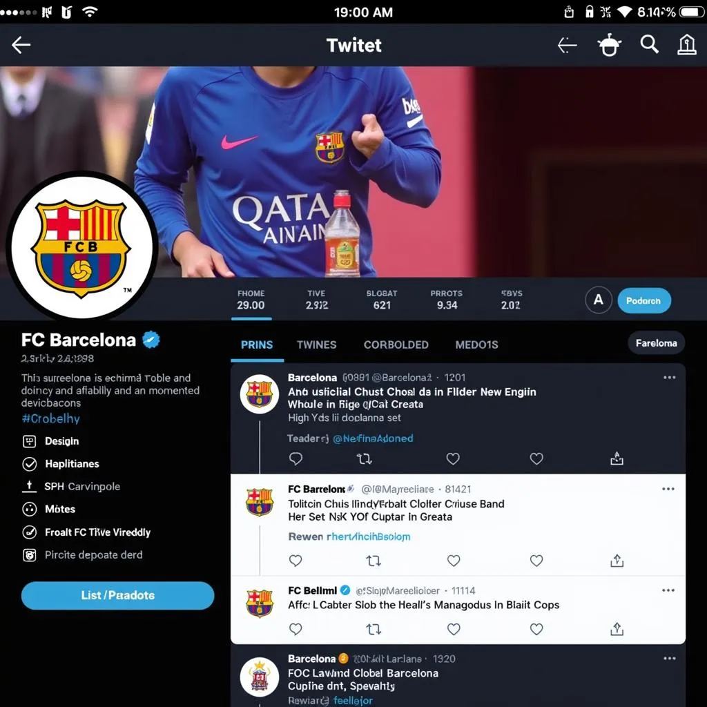 Trang Twitter chính thức của FC Barcelona