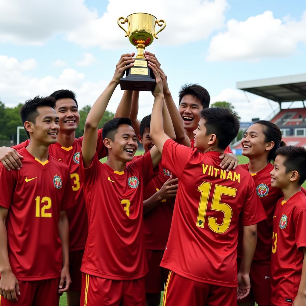 U15 Việt Nam nâng cao chiếc cúp vô địch