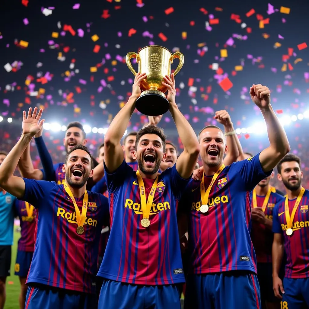 Venga Barcelona ăn mừng chiến thắng