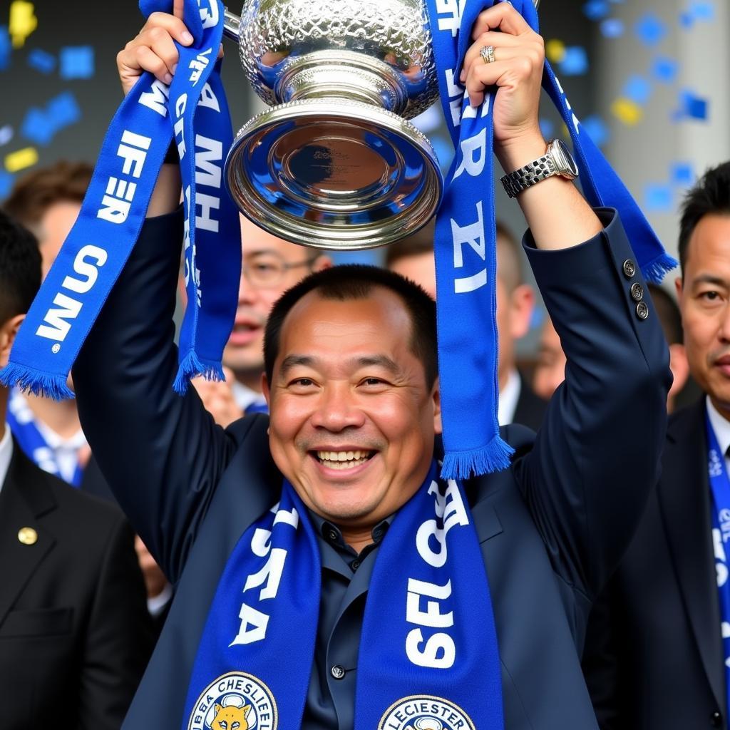 Chủ tịch Vichai nâng cao chức vô địch Premier League