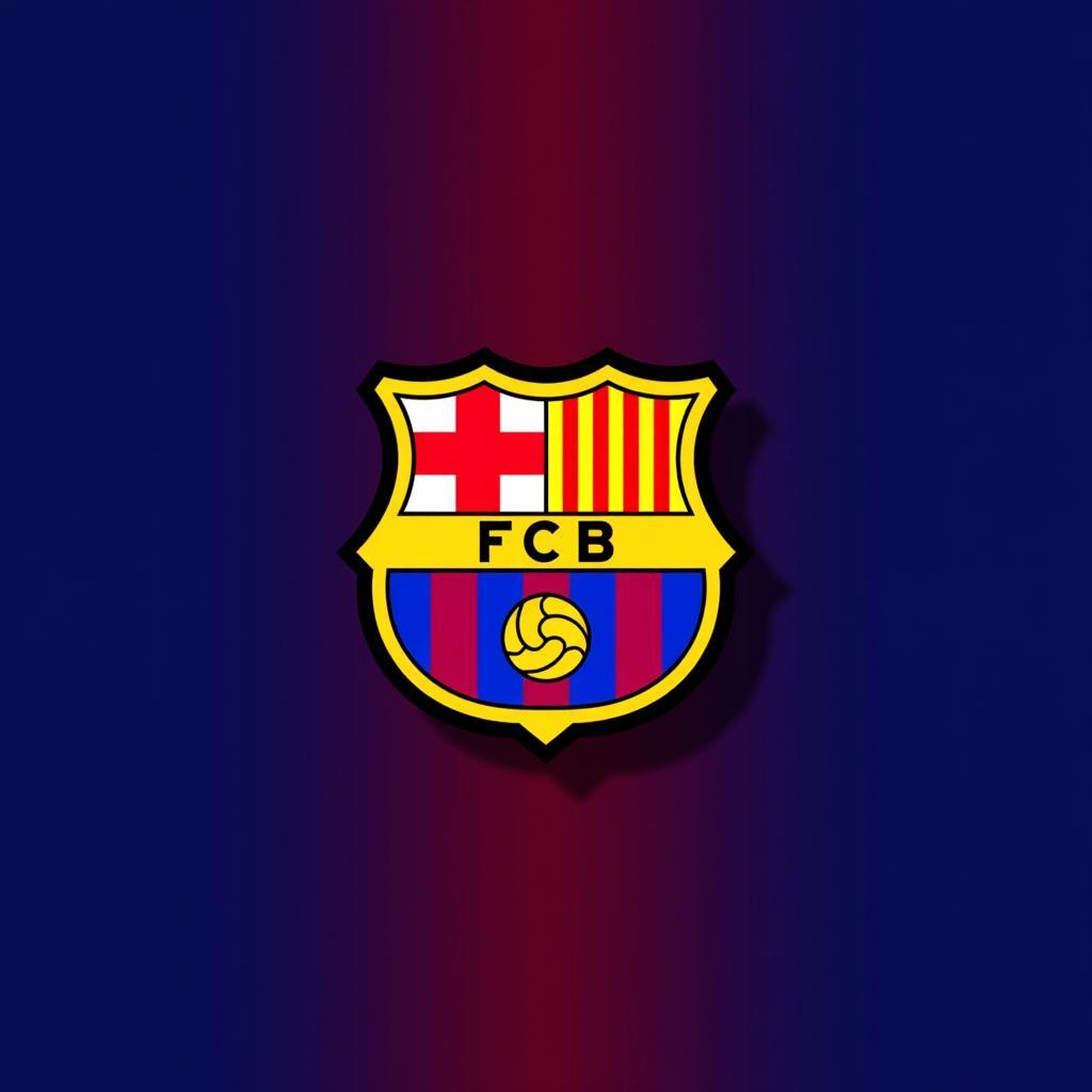 Ảnh nền logo Barcelona 4K với nền xanh đỏ.