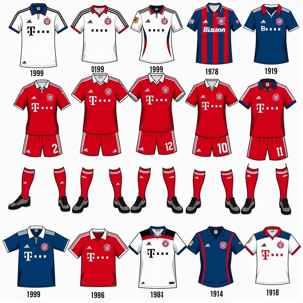 Lịch sử áo Bayern Munich qua các thời kỳ