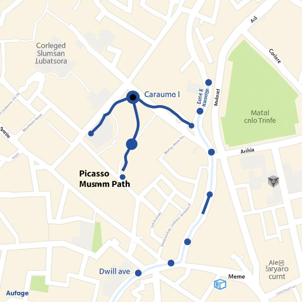 Map showing directions to the Picasso Museum