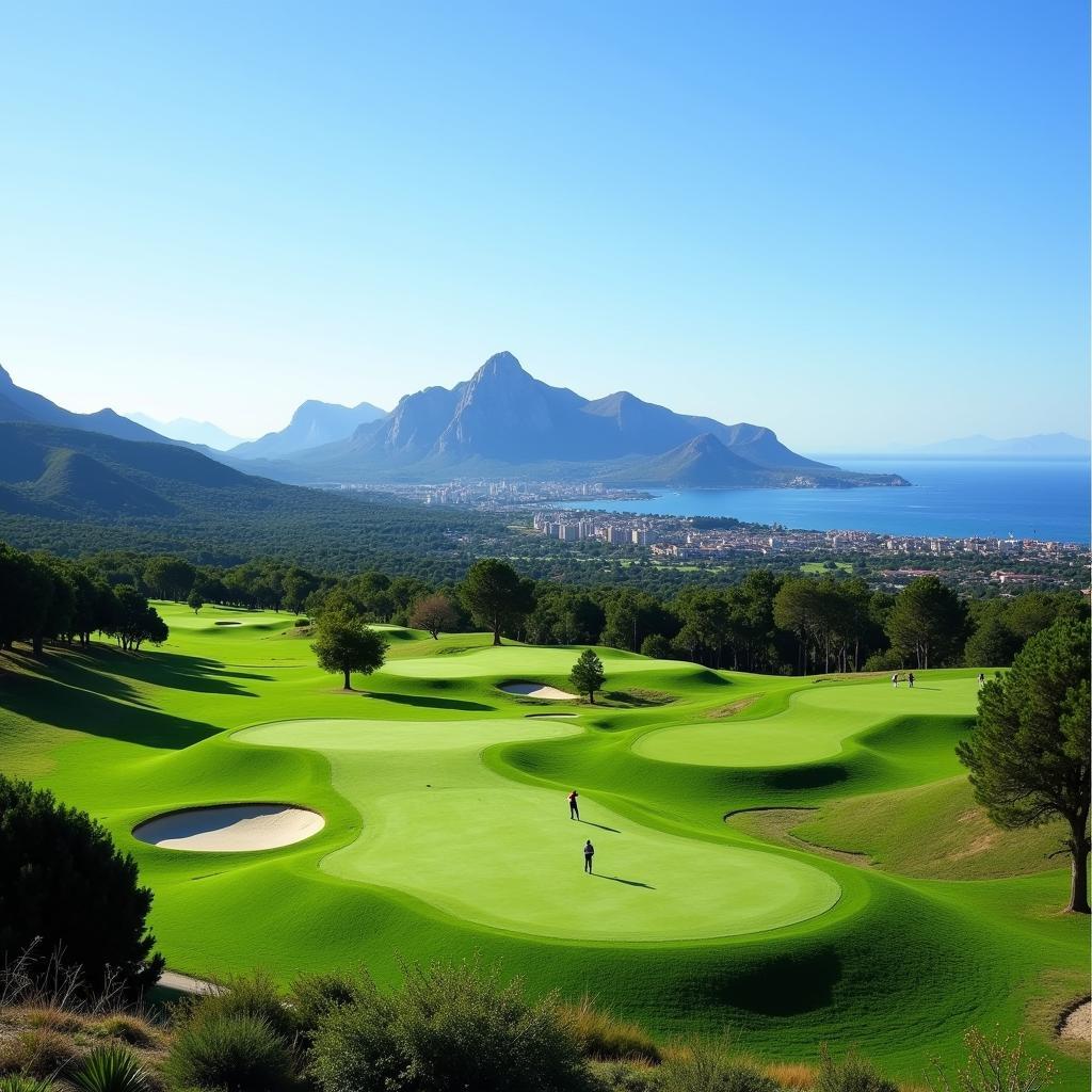 Panoramic view of Barcelona golf courses