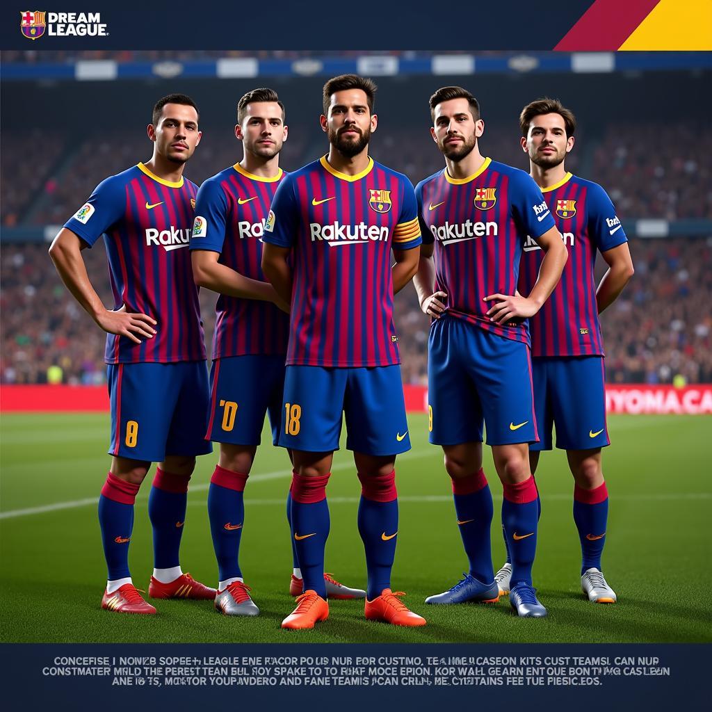 Hình ảnh Barcelona kit trong game Dream League Soccer