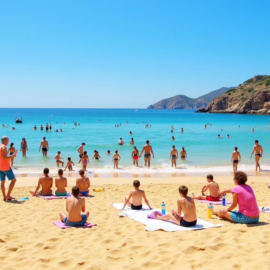 Enjoying the beach in Benidorm