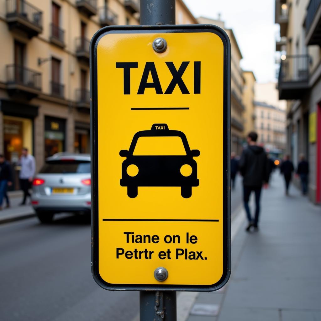 Biển báo paradas taxi Barcelona