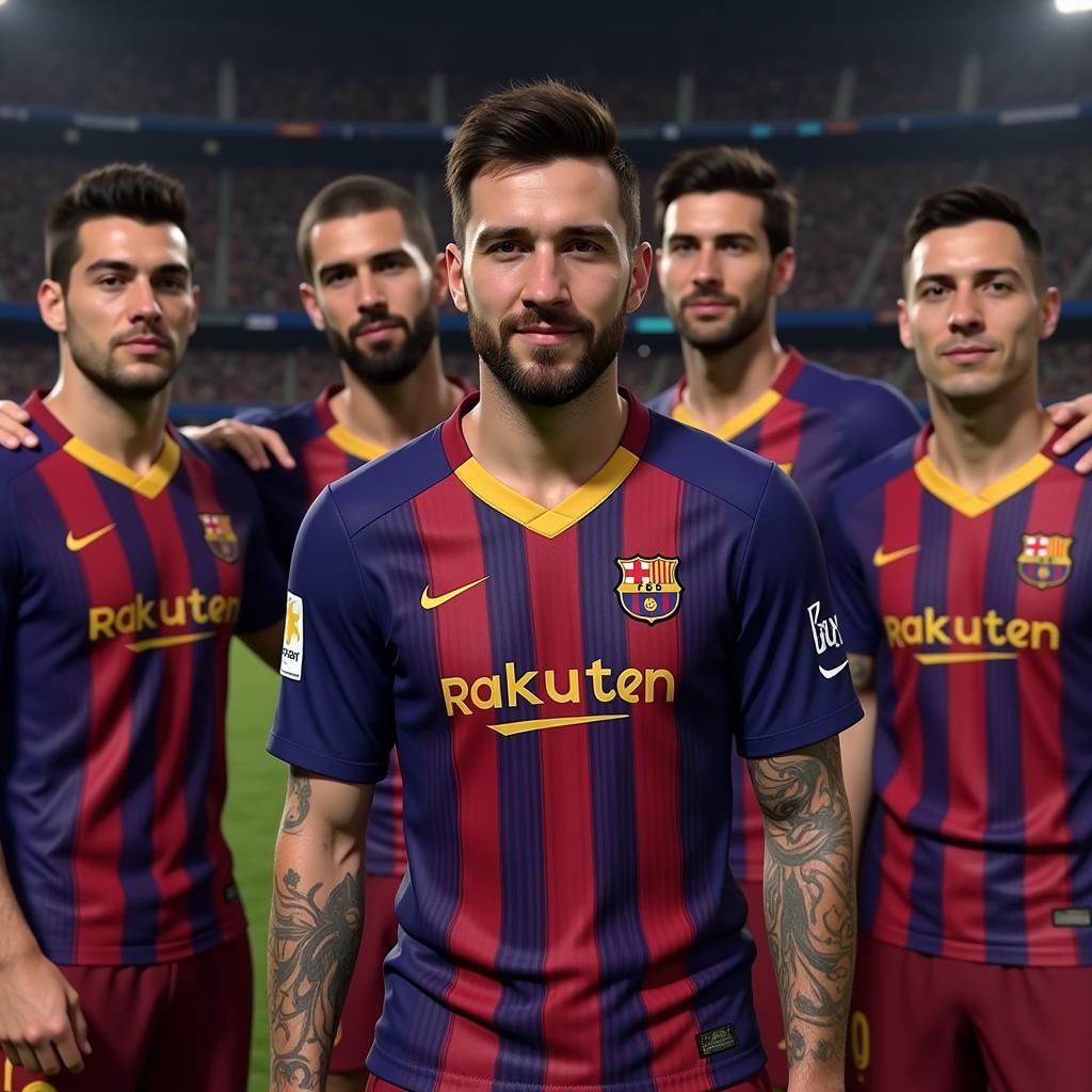 Các cầu thủ Barcelona trong PES 6