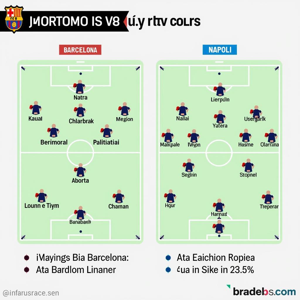 Chiến thuật và đội hình Barcelona Napoli