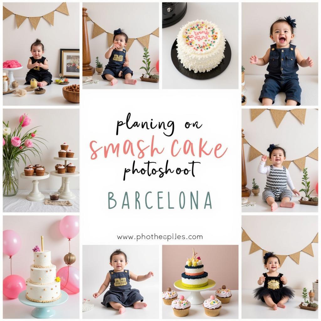 Chuẩn bị cho buổi chụp hình smash cake Barcelona