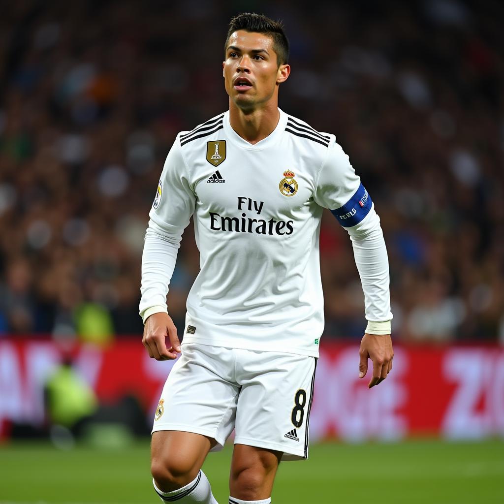 Cristiano Ronaldo trong màu áo Real Madrid năm 2013