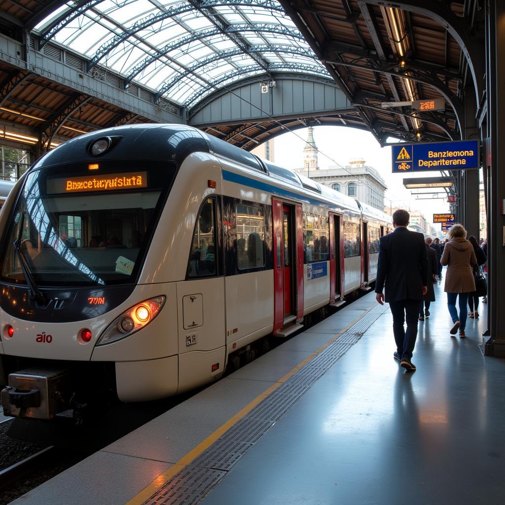 Traveling from Girona to Barcelona by train