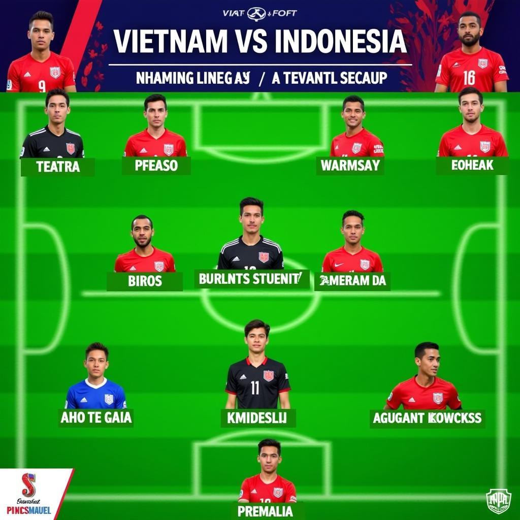 Đội hình ra sân của Việt Nam và Indonesia