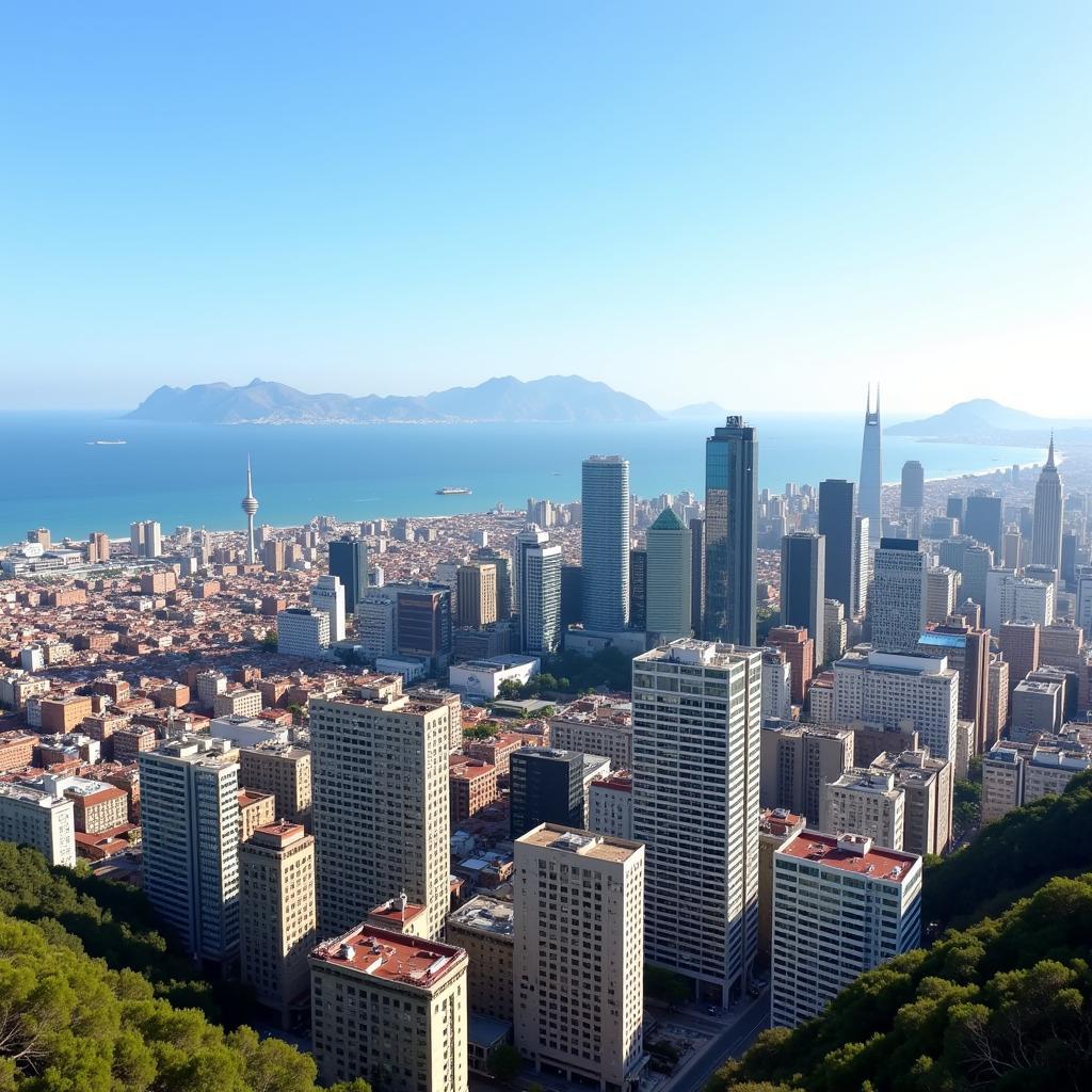 Barcelona Financial District with High-Rise Buildings