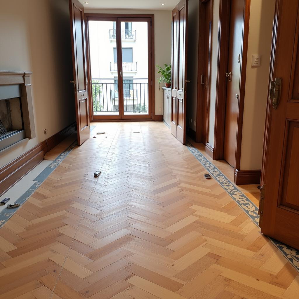 Lắp đặt sàn gỗ parquet tại Barcelona