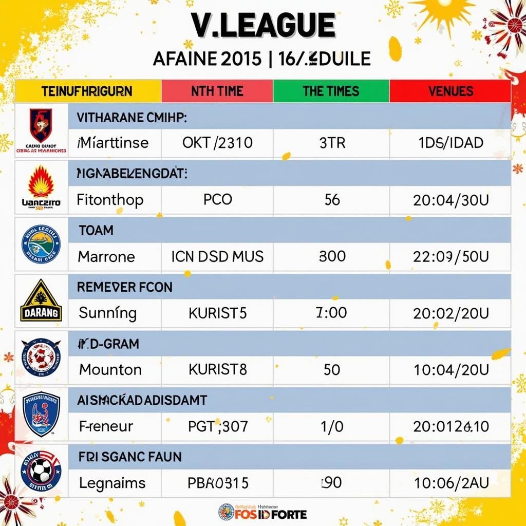 Lịch thi đấu V.League