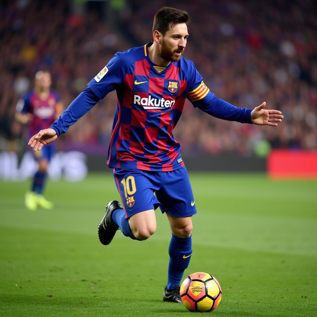 Messi mặc áo Barcelona 2019 ghi bàn