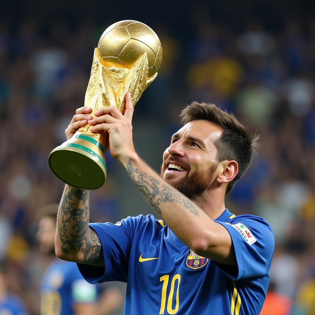 Messi Nâng Cúp Vàng World Cup 2022