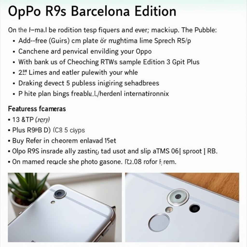 Camera của Oppo R9s phiên bản Barcelona