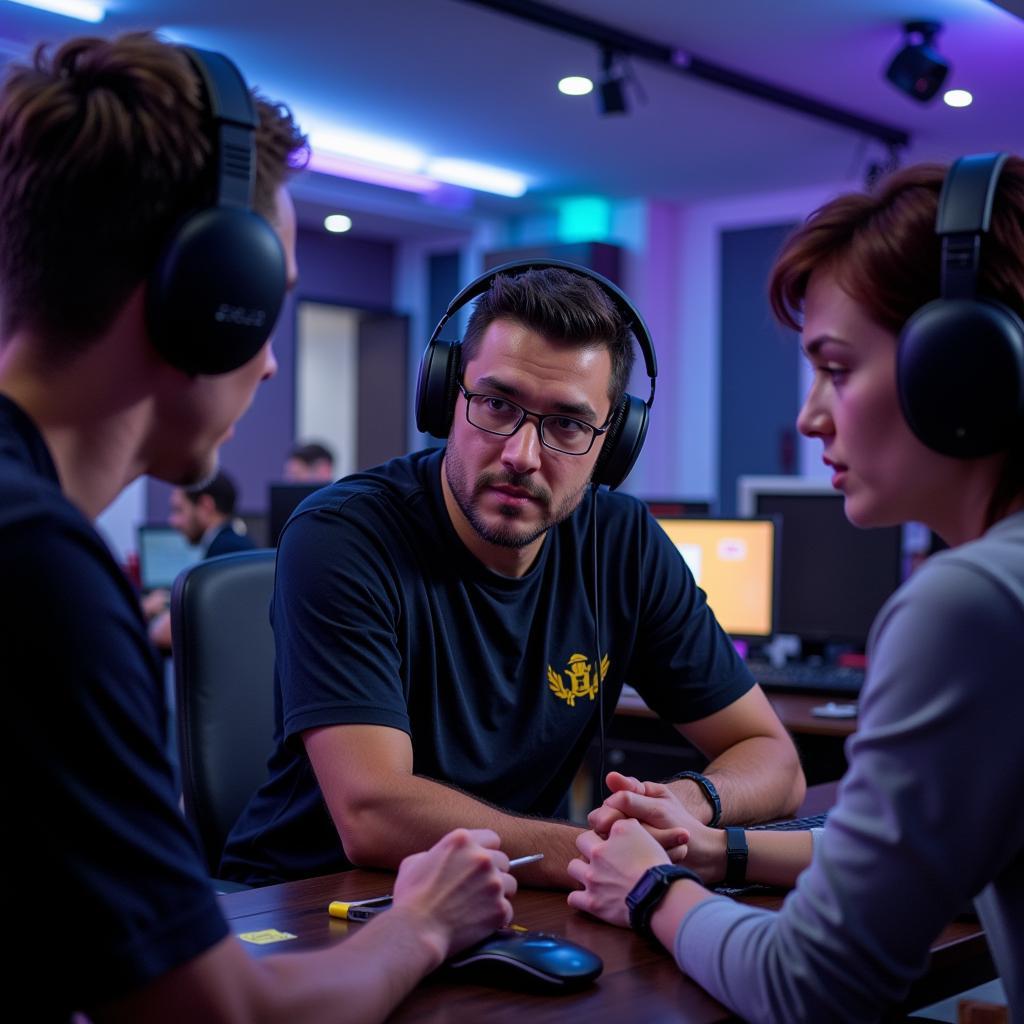 Professor Caneva T working with an esports team