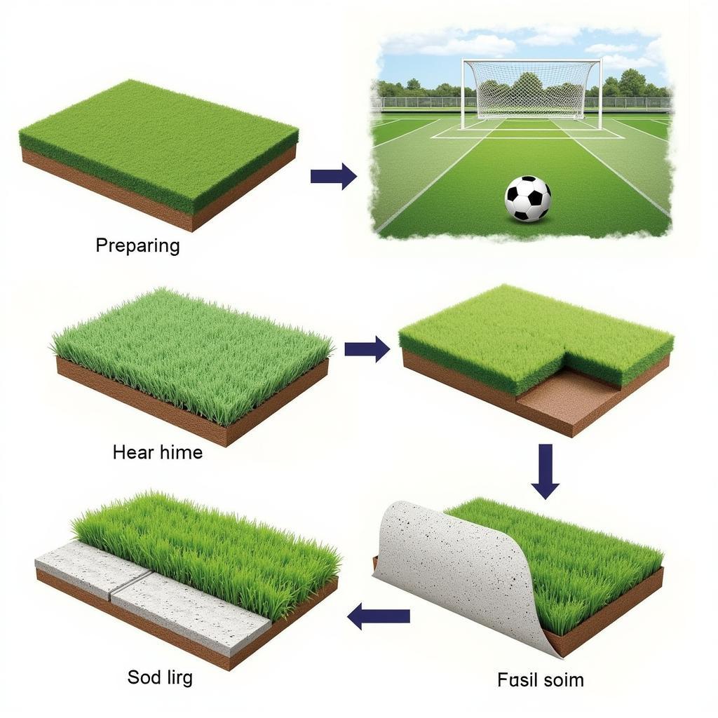 Quy trình thi công cỏ nhân tạo sân bóng đá chuyên nghiệp, đảm bảo chất lượng