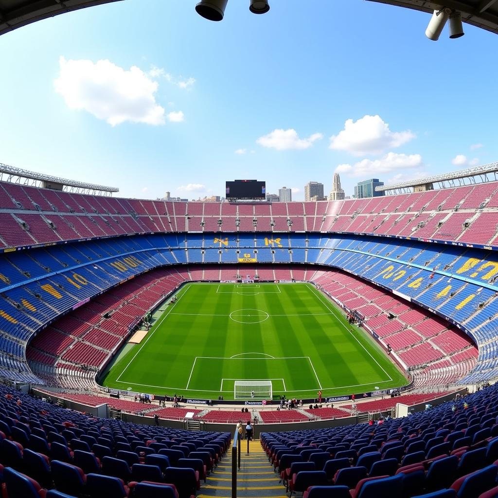 Toàn cảnh sân nhà chính của Barcelona - Camp Nou