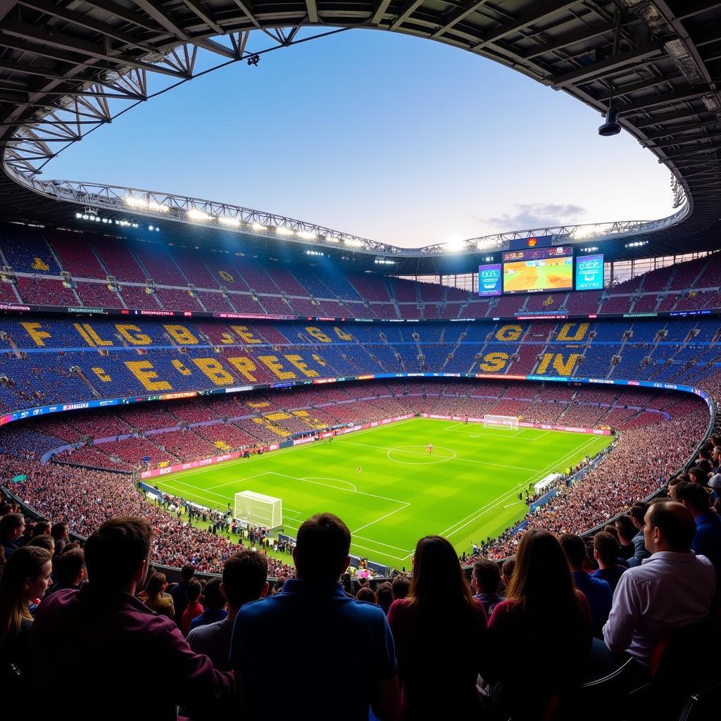 Sân vận động Camp Nou Barcelona không gian hoành tráng