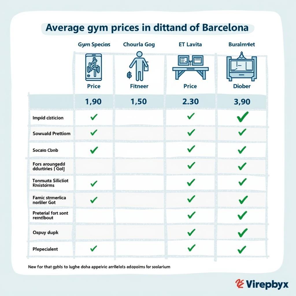 So sánh giá phòng gym ở các khu vực khác nhau tại Barcelona