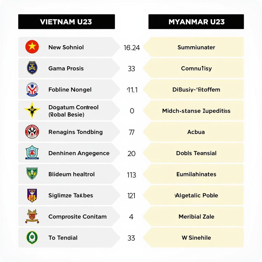 So sánh sức mạnh U23 Việt Nam và Myanmar