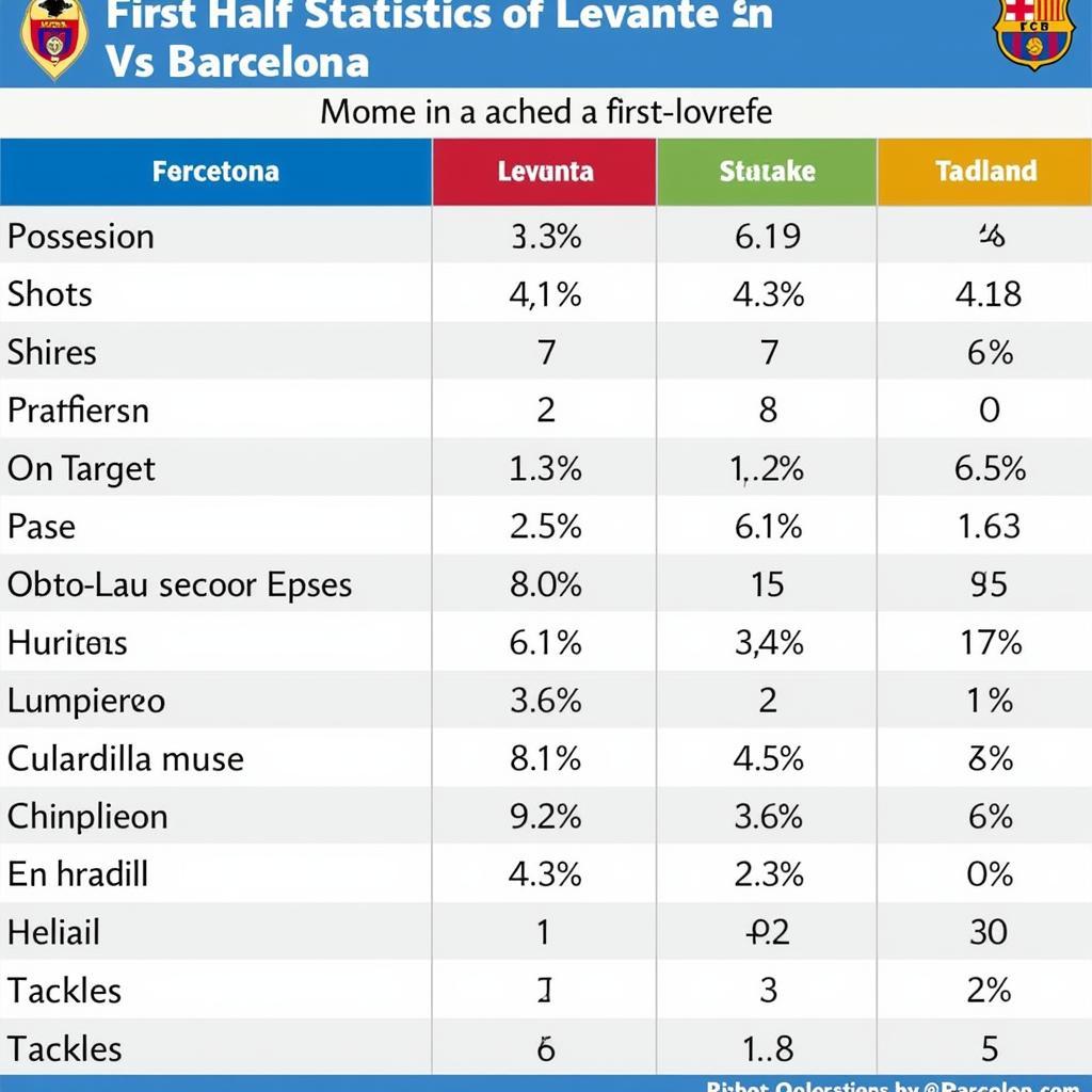 So sánh thông số Levante Barcelona