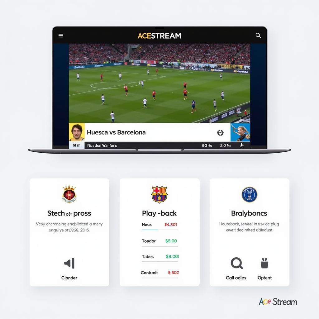 Sử dụng phần mềm Acestream xem Huesca vs Barcelona