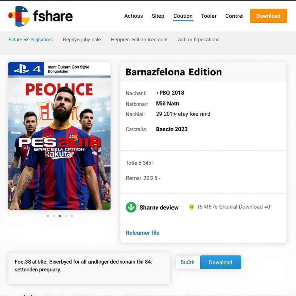 Tải PES 2018 Barcelona Edition Fshare