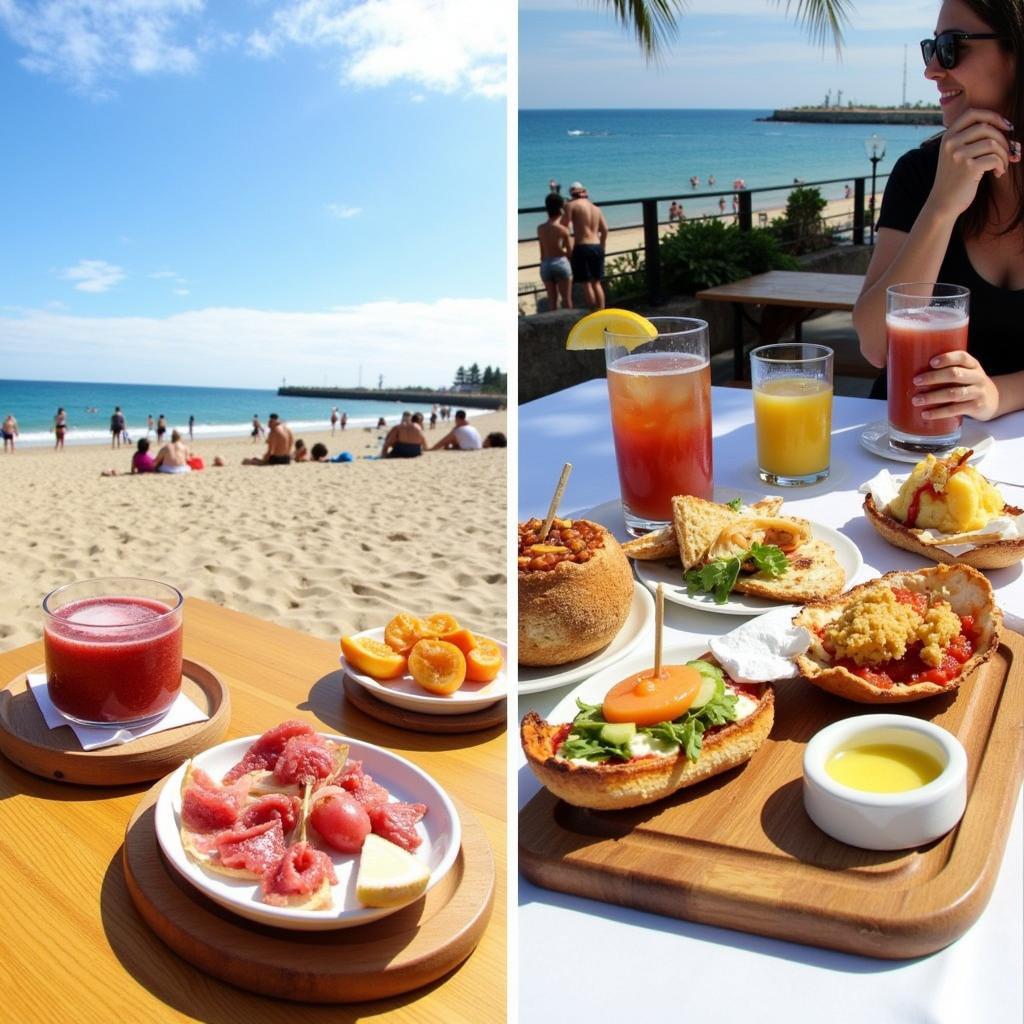 Enjoying Barcelona beach and cuisine