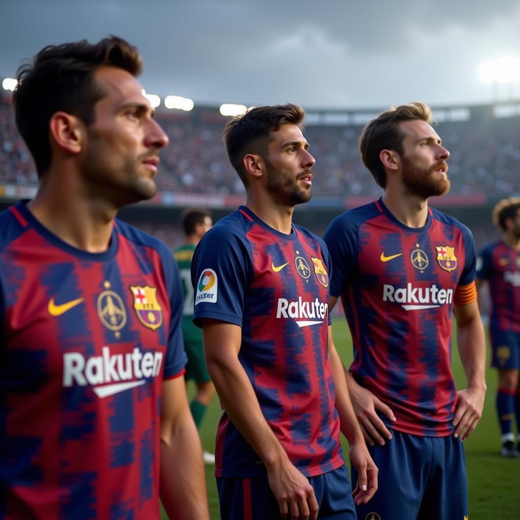 Barca players looking towards the future in the Champions League