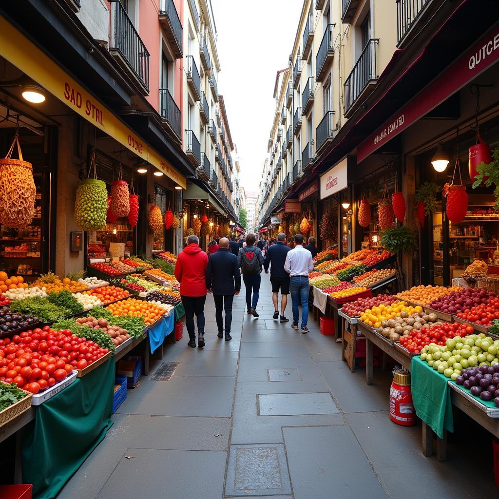 Văn hóa và lối sống sôi động Barcelona: Khu chợ truyền thống, bảo tàng nghệ thuật, cuộc sống về đêm náo nhiệt.