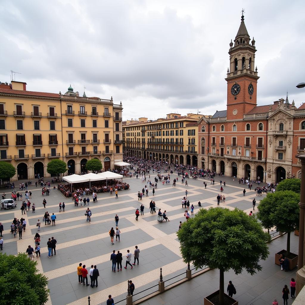 Quảng trường Plaça Sant Jaume trên Via Augusta Barcelona