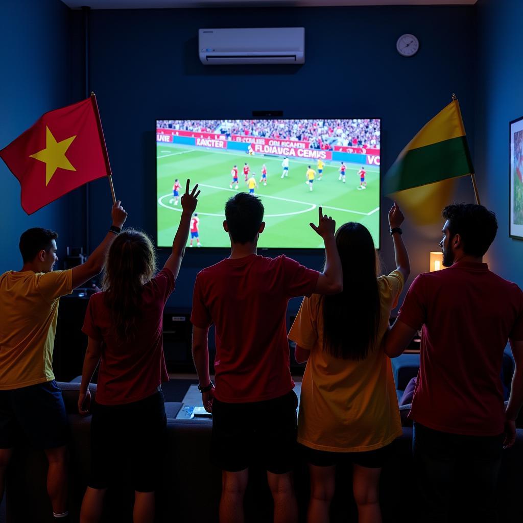 Người hâm mộ ăn mừng chiến thắng của đội tuyển yêu thích trong World Cup trên VTV2