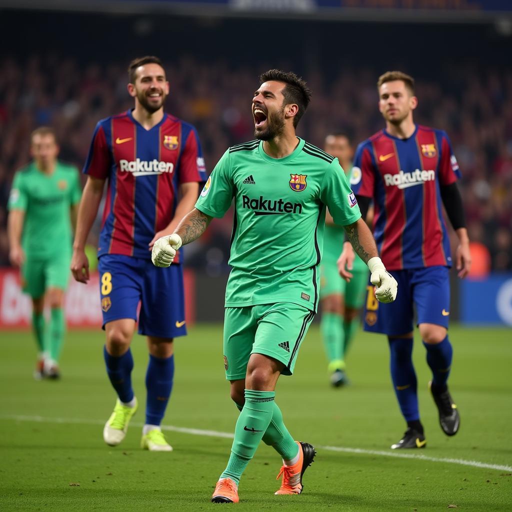 Buffon Ăn Mừng Chiến Thắng Trước Barcelona