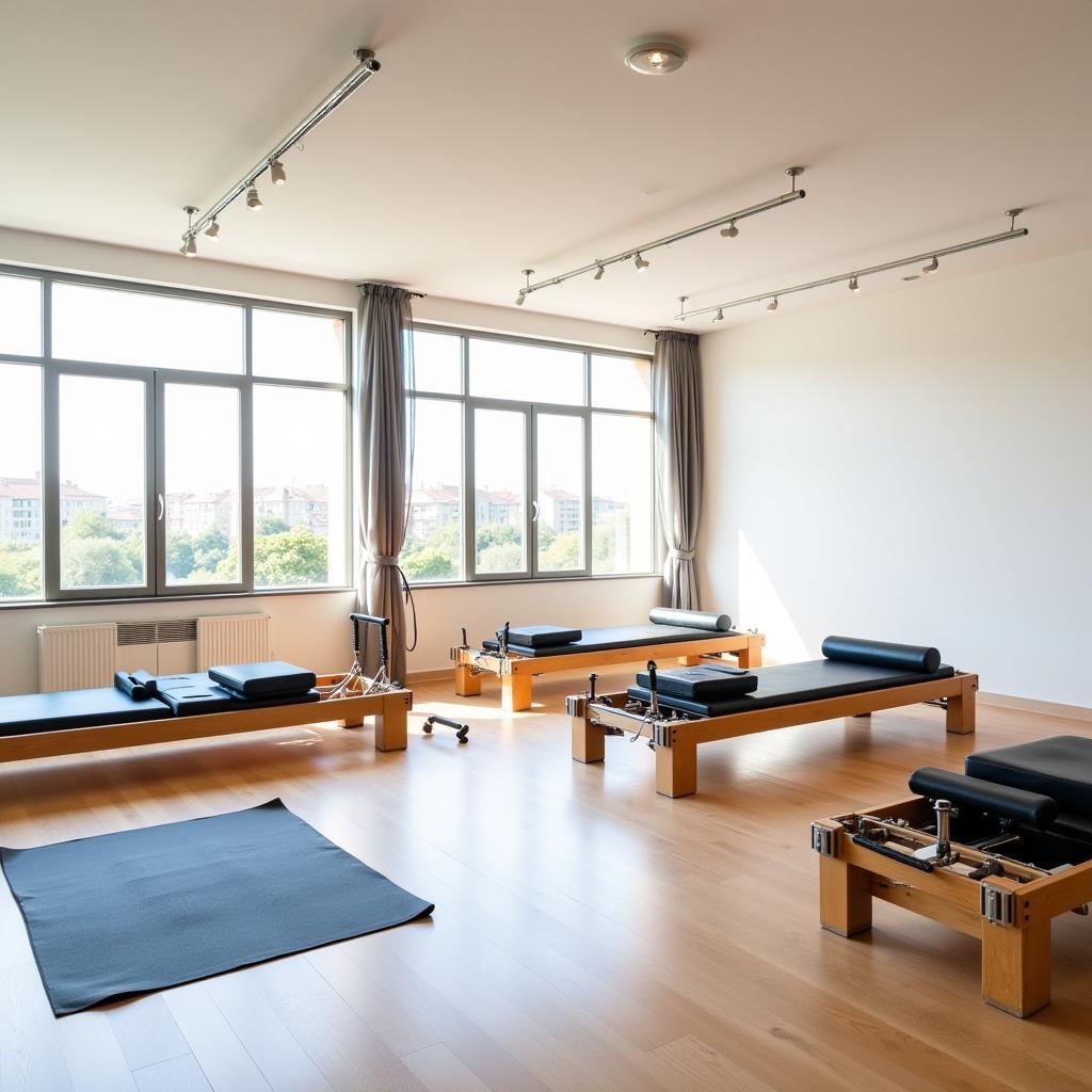 Không gian studio city pilates barcelona hiện đại và thoáng mát