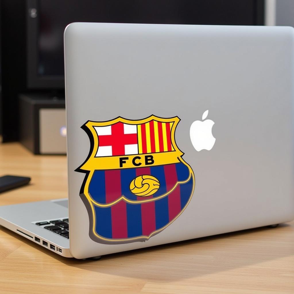 Decal Barcelona trên laptop