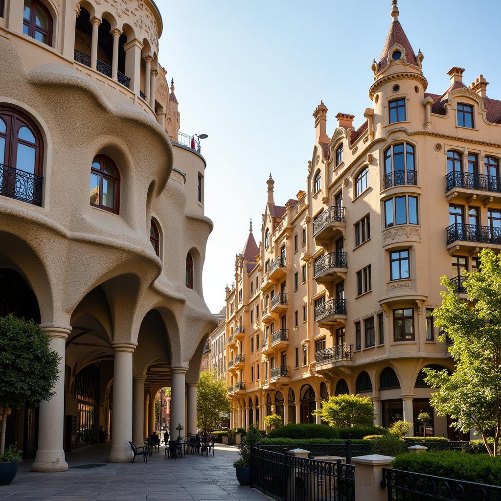 Eixample Barcelona daytime architectural wonders, Casa Batlló and La Pedrera