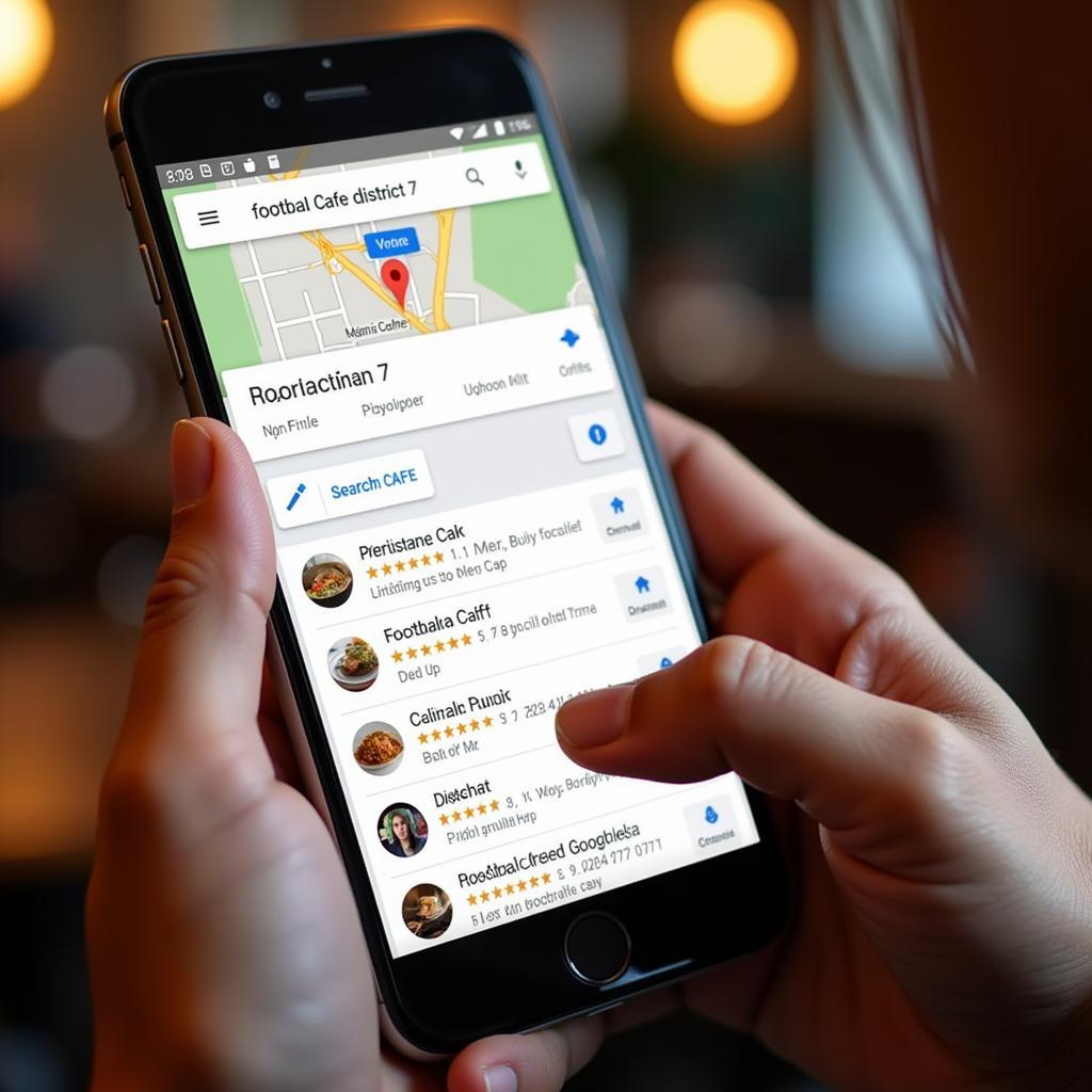 Tìm kiếm cafe bóng đá trên Google Maps