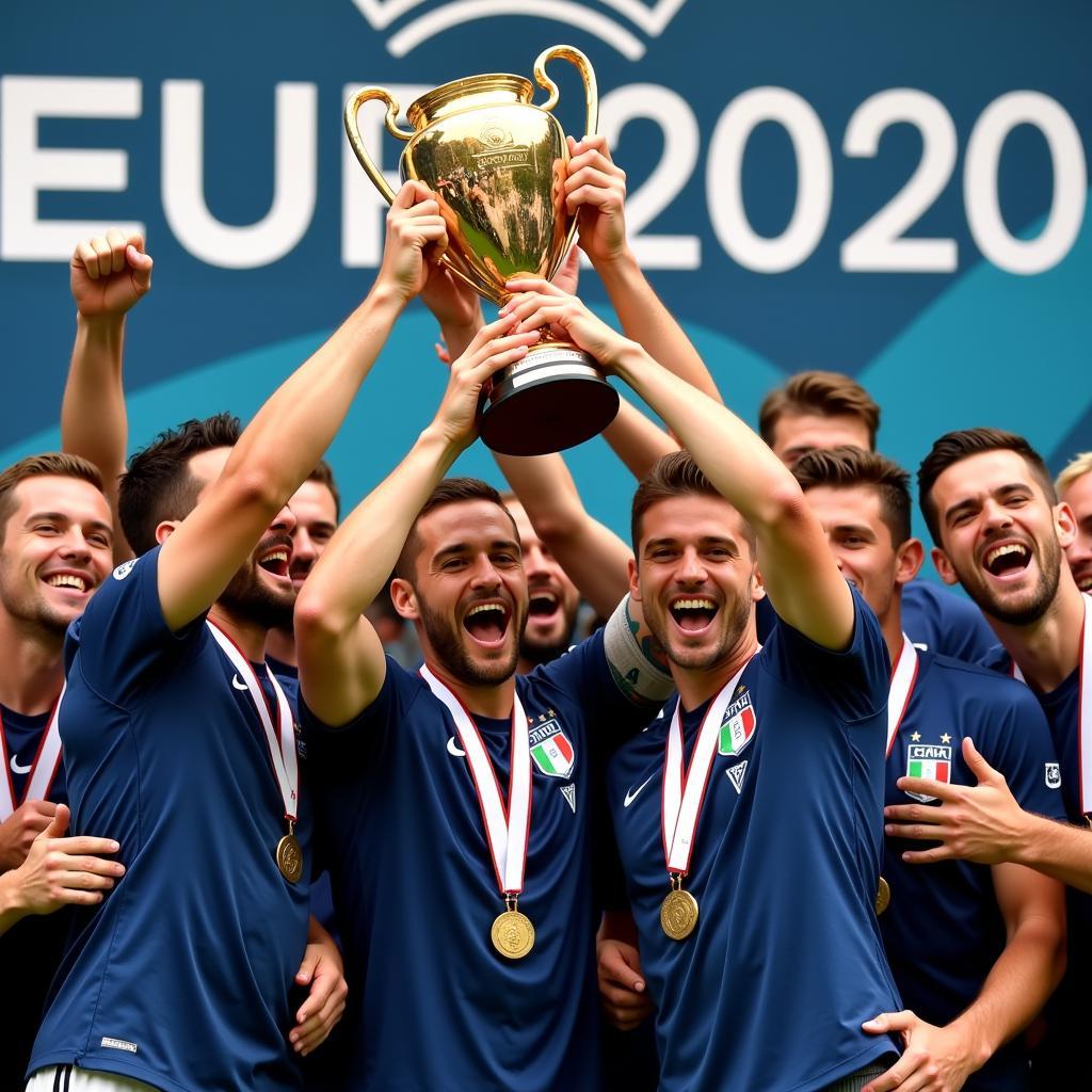 Đội tuyển Italia ăn mừng chức vô địch EURO 2020