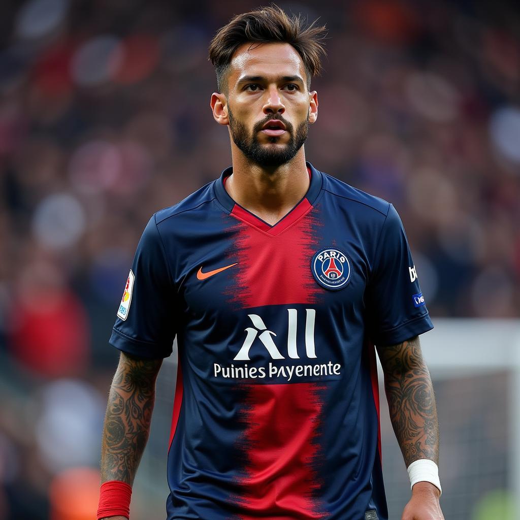 Hình ảnh Neymar trong màu áo PSG.