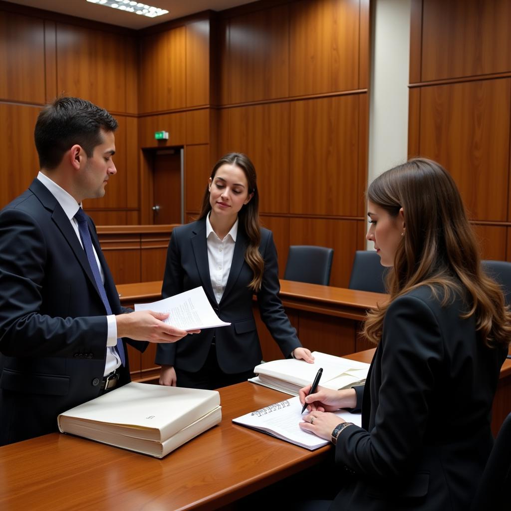 Procuradores Barcelona working in court