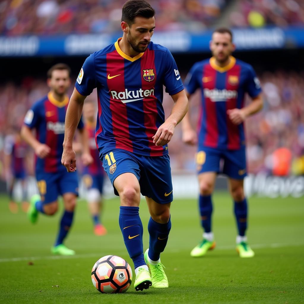 Barcelona Players Wearing Rote Shin Guards