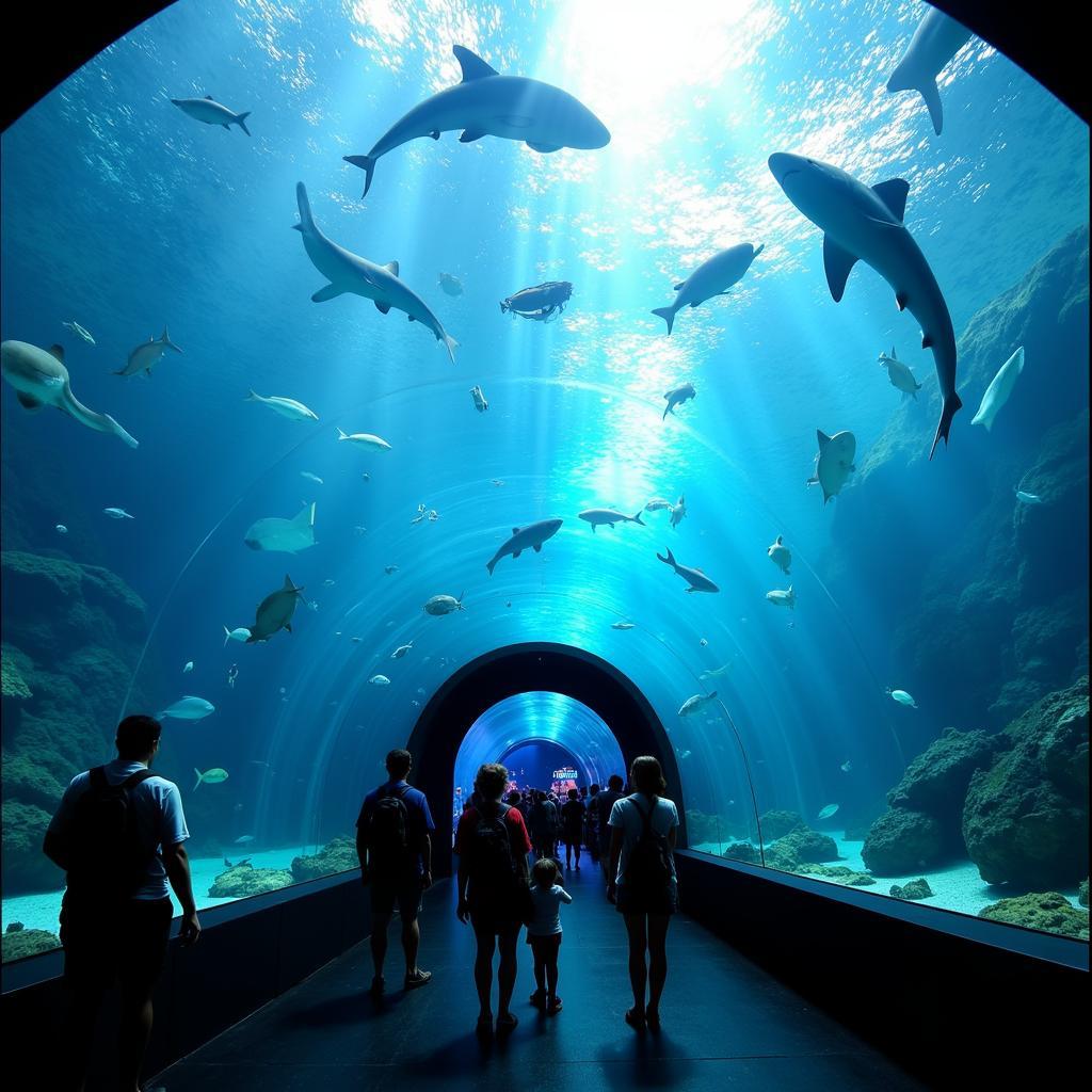 Đường hầm đại dương ở SEA LIFE Barcelona