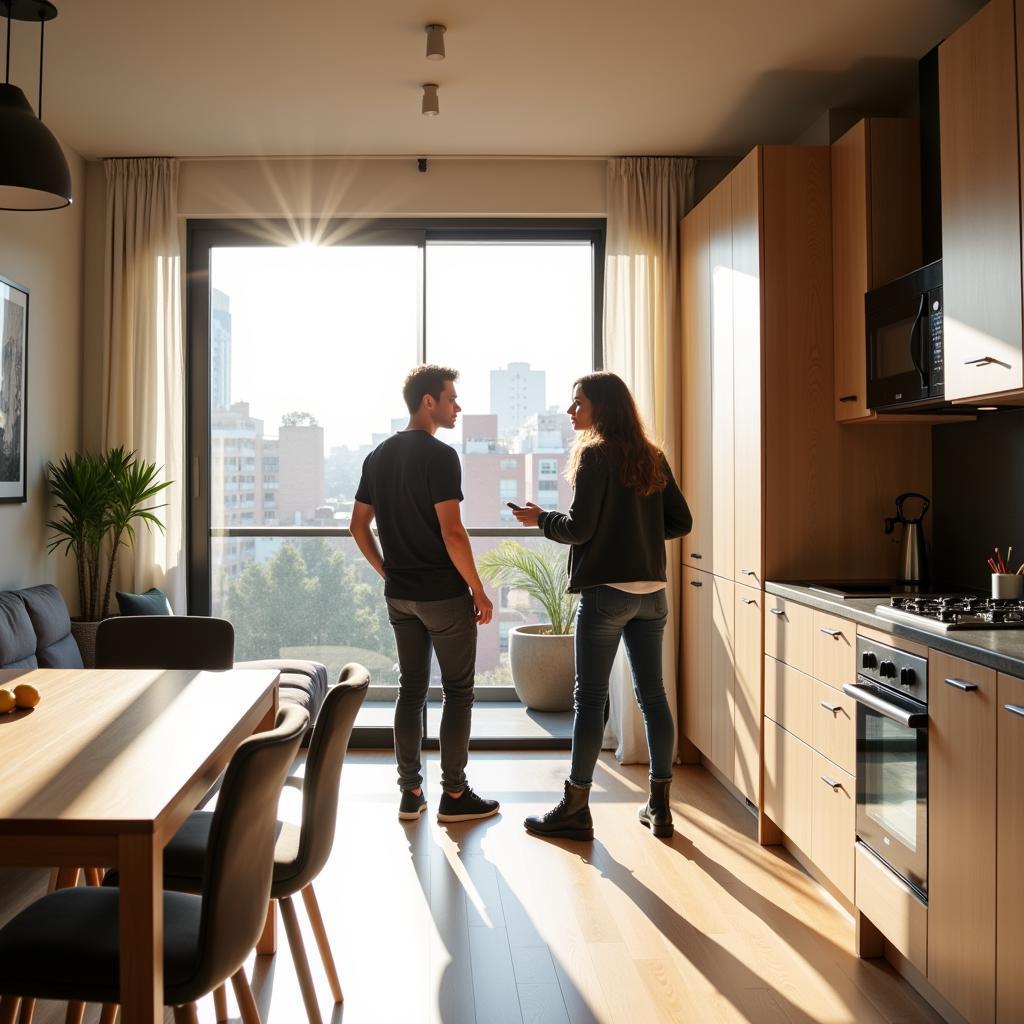 Students Viewing an Apartment in Barcelona